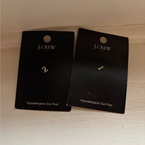 J.Crew Gold Number Earrings